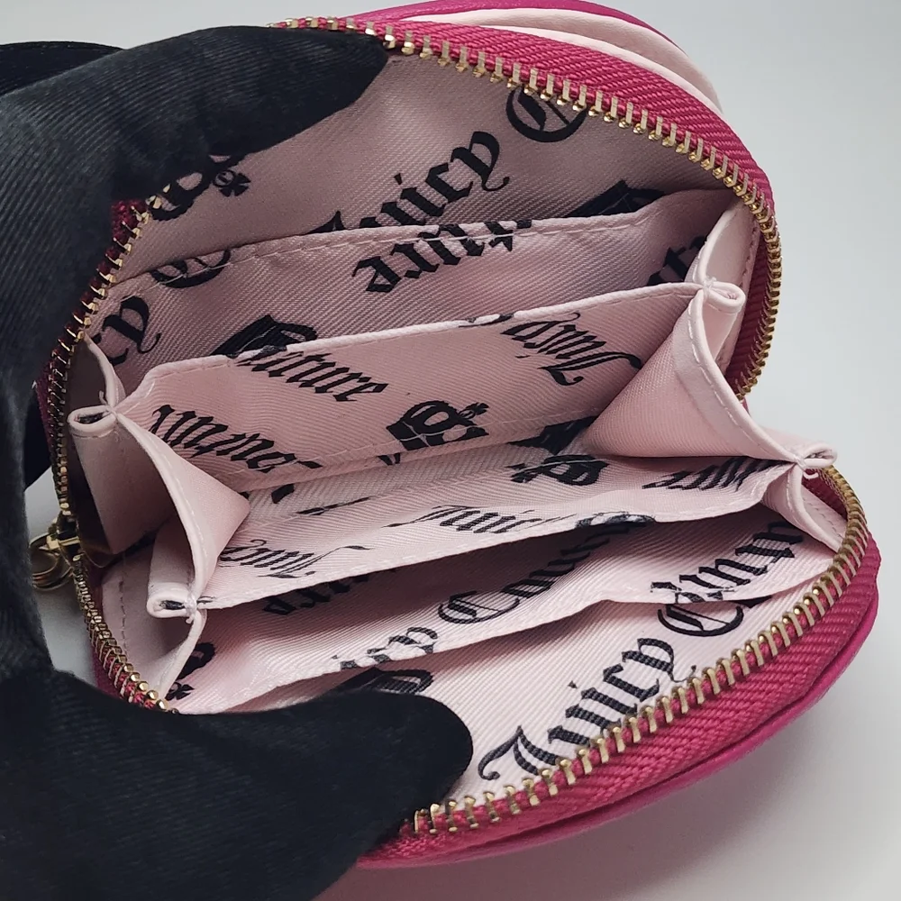 Juicy Couture Raspberry Tart Quilted Coin Purse with Mirror NWT Hot Pink Glam